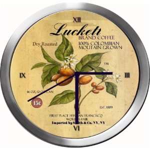  LUCKETT 14 Inch Coffee Metal Clock Quartz Movement 