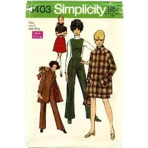  8403 Sewing Pattern Mini Coat Skirt Pants with Detachable Bib 