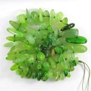 6 22mm green jade chip nugget beads 17 stand: Home 
