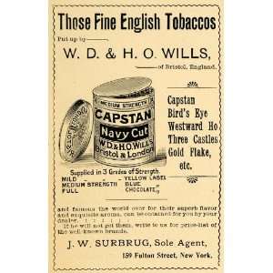  1898 Ad English Tobaccos W D & H O Wills Capstan Navy 