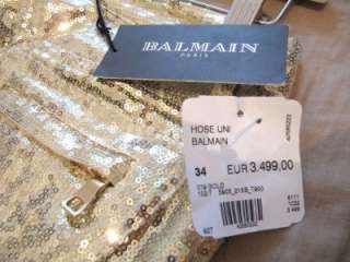 BALMAIN gold sequin pants 34/36 SOLD OUT 4500$ NWT