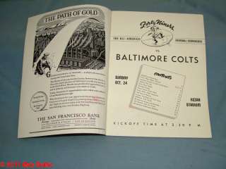 1948 SF 49ers vs Baltimore Colts AAFC YA Tittle 1st Yr  