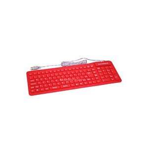  Brand New Flexible Water Proof Keyboard   Red: Electronics