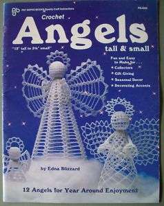 12 crochet holiday angels pattern 3 1/2 to 12 tall  