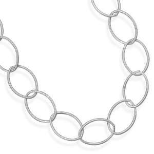   Sterling Silver 20 Oxidized Twisted Link Necklace Jewelry