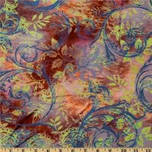   Tie Dye Floral Bronze/Multi Fabric By The Yard: Arts, Crafts & Sewing