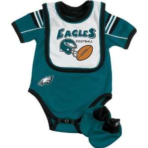    Philadelphia Eagles Infant Creeper, Bib and Bootie Set: Baby