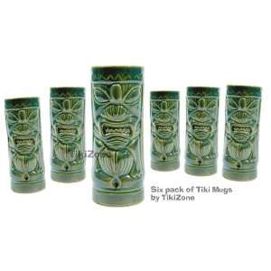  Six Pack of Ceramic Tiki Mugs
