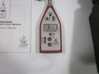 Quest 2200 Sound Level Meter w/ Calibration Unit ,Manuals And Case 