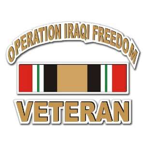  Operation Iraqi Freedom Veteran with Ribbon Decal Sticker 