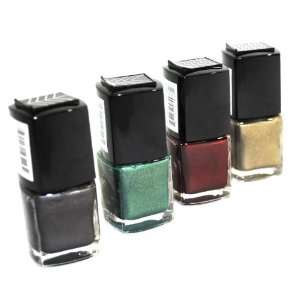  4 Piece Metallatic Magnetic Nail Polish Lacquer + 6 Piece 