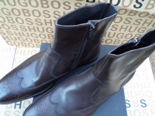 NEW HUGO BOSS BROWN LEATHER MENS SUIT DRACO BOOTS SHOES  