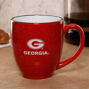    Georgia Bulldogs 16oz. Red Speckled Bistro Mug: Kitchen & Dining