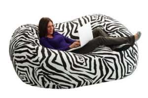 New 6 Large Zebra Bean Bag Chair/Sofa   GREAT PRICE!  
