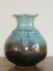 Flambeaux Follette Art Pottery Hand Made Signed Vase Browns & Blues 7 