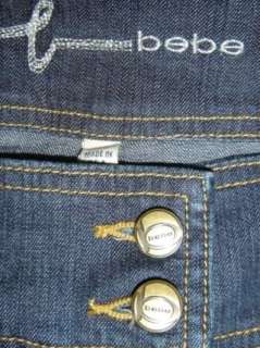 BEBE Jeans WIDE LEG Crop Capri DENIM Gauchos GAUCHO PANTS 27 S  