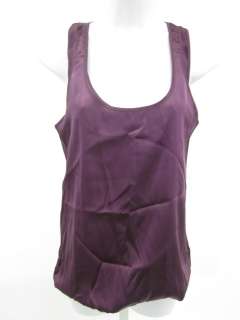 RORY BECA Dark Purple Satin Sleeveless Layered Shirt S  