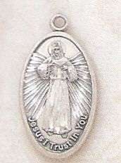 DIVINE MERCY .925 STERLING SILVER MEDAL BY CREED  