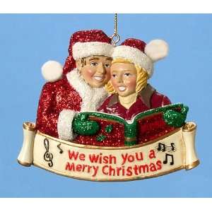   You A Merry Christmas Couple Singing Ornament #W3698: Home & Kitchen
