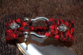 Paracord Survival Bracelet ( Red & Black)  