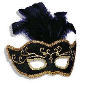   Novelties Inc 17171 Black Venetian Feathers Mask