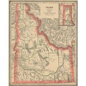  Cram 1884 Antique Map of Idaho