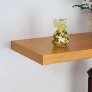   Solid Wood Floating Wall Shelf, 36 L X 8 W X 1 1/8 H Inch, Honey Oak