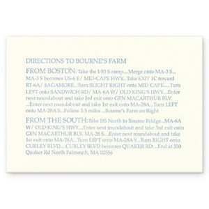  Horizontal Letterpress Direction Card Wedding Accessories 