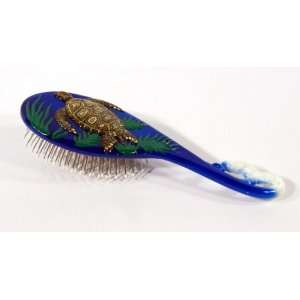 Handpainted Brown Sea Turtle Hair Brush: Beauty