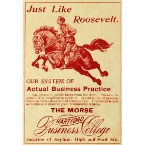  1899 Ad Morse Hartford Business College Asylum High Ford 