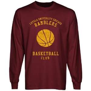  Loyola Chicago Ramblers Club Long Sleeve T Shirt   Maroon 