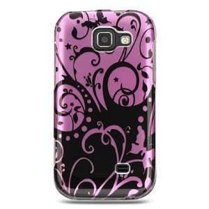  BLACK PURPLE FLORAL DESIGN CASE + LCD SCREEN PROTECTOR for 