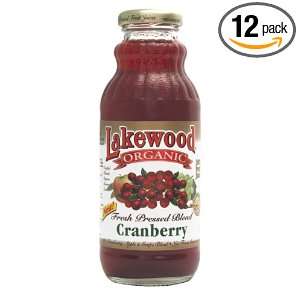 Lakewood Organic Cranberry Juice Blend, 12.5 Ounce Bottles (Pack of 12 