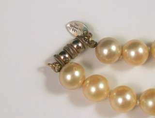Vintage LES BERNARD Long Faux Pearl Necklace Hand Knotted 30L 