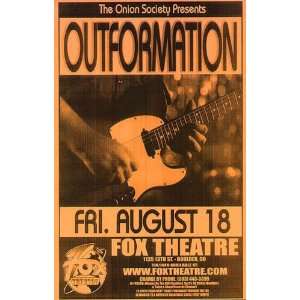  Outformation Fox Boulder Original Concert Poster 2006 