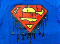 Licensed DC Comics Superman Drip Logo Youth Boys Long Sleeve Shirt 
