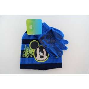    Mickey Mouse Striped Beanie and Glove Set (Blue) Toys & Games