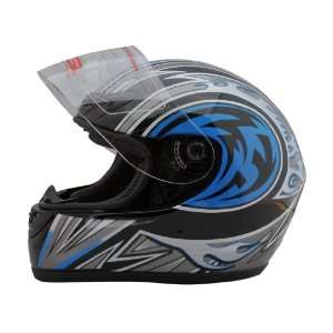 Dot Adult Blue Tribal Full Face Motorcycle Helmet (XXL:24.75 25 inches 