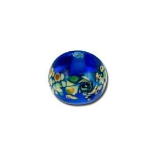 8mm Ocean Blue Swirl Round Lampwork Beads Arts, Crafts 