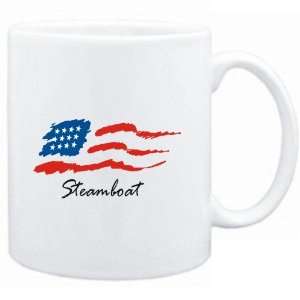 Mug White  Steamboat   US Flag  Usa Cities  Sports 