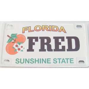  Fred Bicycle License Plate with Black Letters Everything 