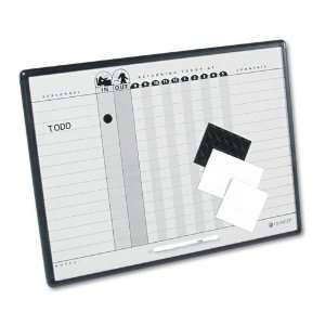 Employee In/Out Board, Porcelain, 24 x 18, Gray/Black, Aluminum Frame 