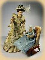 Dolls house miniature porcelain doll (red dress)1:12  
