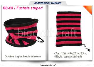 Double Layer Stripe03 Knit&Black Fleece Neck Warmer Ski  