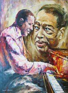 Duke Ellington Original Signed Painting Canvas COLORFUL  