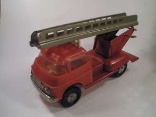 VINTAGE USSR FIRE ENGINE TRUCK TIN PLASTIC FRICTION TOY  