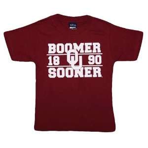  Oklahoma Sooners Youth Block Print T Shirt: Sports 
