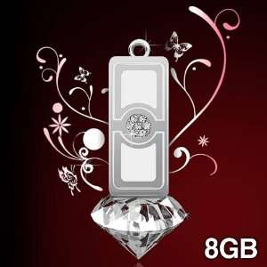  USB Flash Drive Swarov White 8gb Memory Card: Electronics