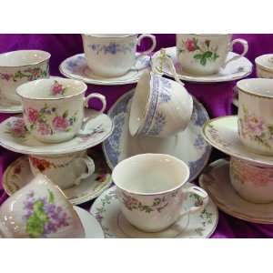  Tea Cups and Saucers, 48 Sets of 4 to 8 Assorted Teacup 
