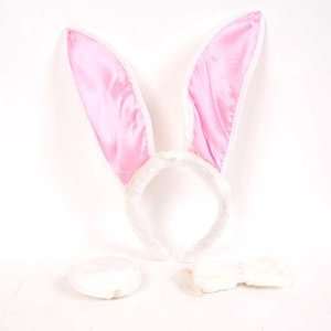  Rabbit Ears Tail Bowknot Party Cosplay Set Pink 